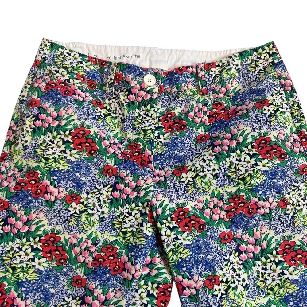 Talbots Perfect Skimmer Cottage Floral Cropped Pants Size 2